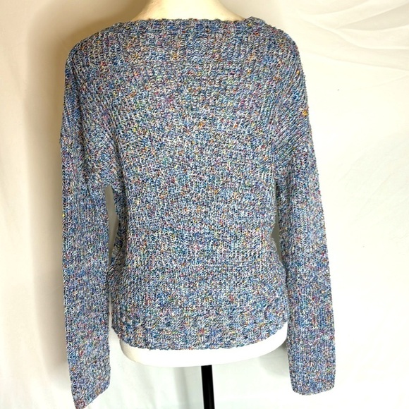 Rails Anthropologie Elsa Speckled Blue Confetti Pullover Crew Neck Sweater - Picture 6 of 7